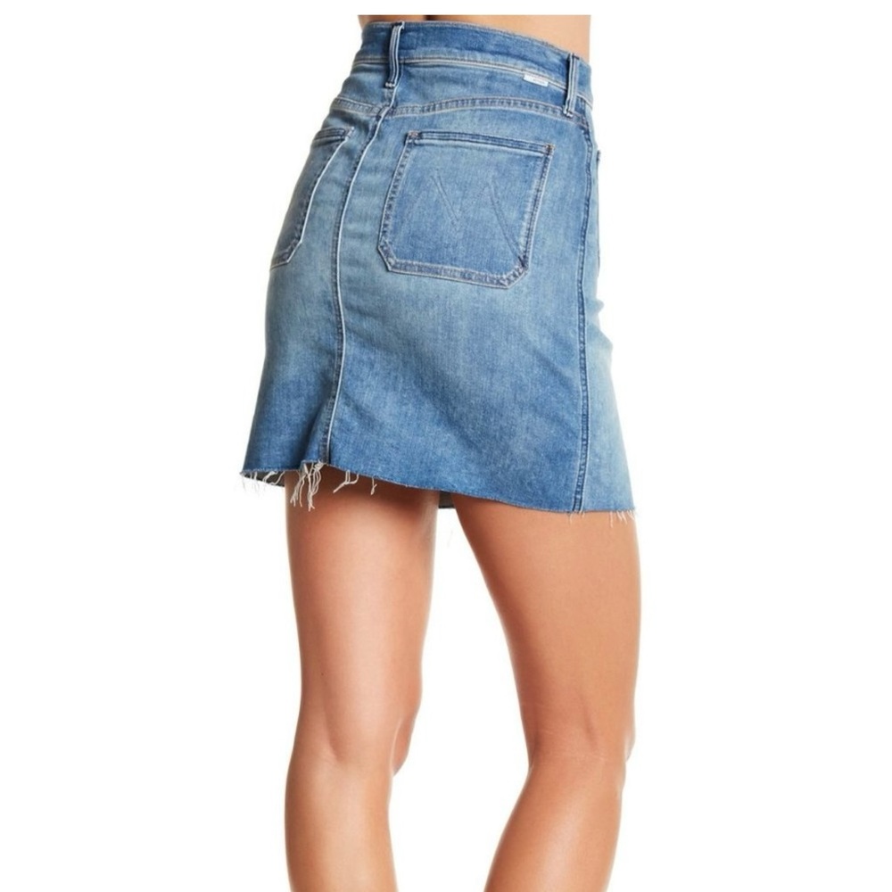 MOTHER patchie fray denim mini skirt size 26